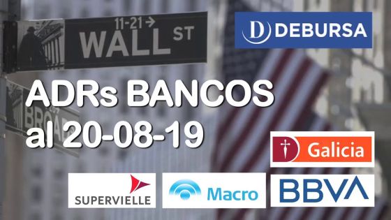 Analisis de las ADRs de Bancos al 20 de Agosto 2019