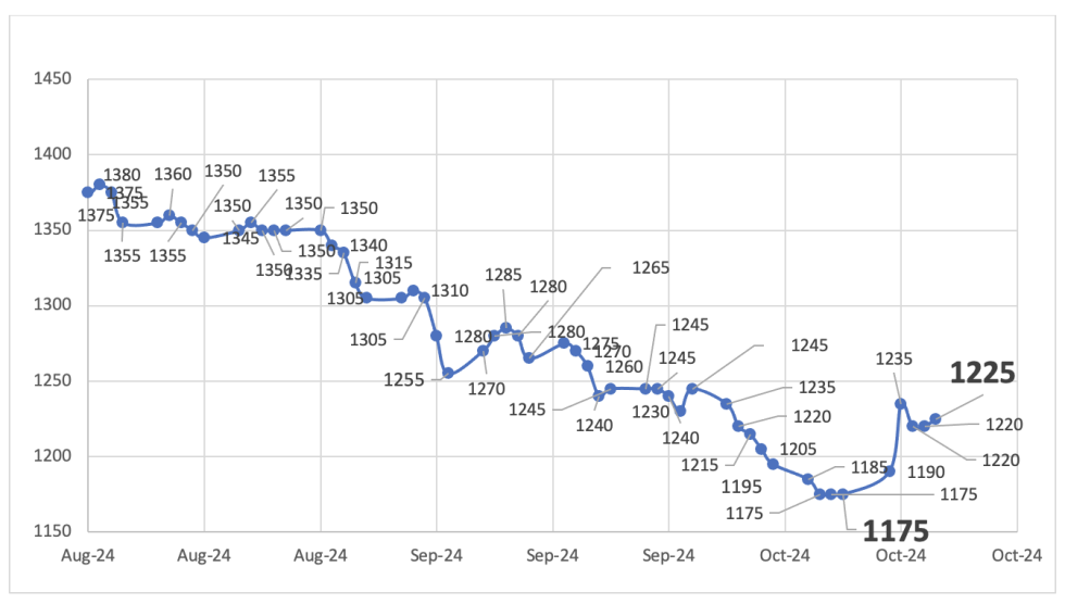 Evolución de las cotizaciones del dólar al 18 de octubre 2024