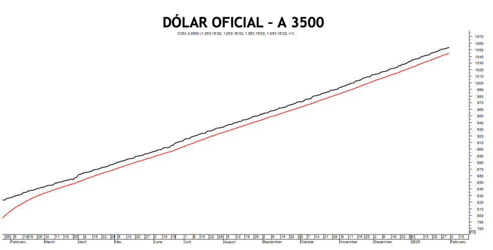 Evolución de las cotizaciones del dólar al 31 de enero 2025