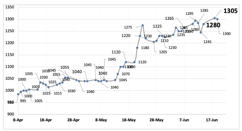 Evolución de las cotizaciones del dólar al 19 de junio 2024