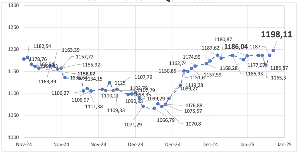 Evolución de las cotizaciones del dólar al 10 de enero 2025