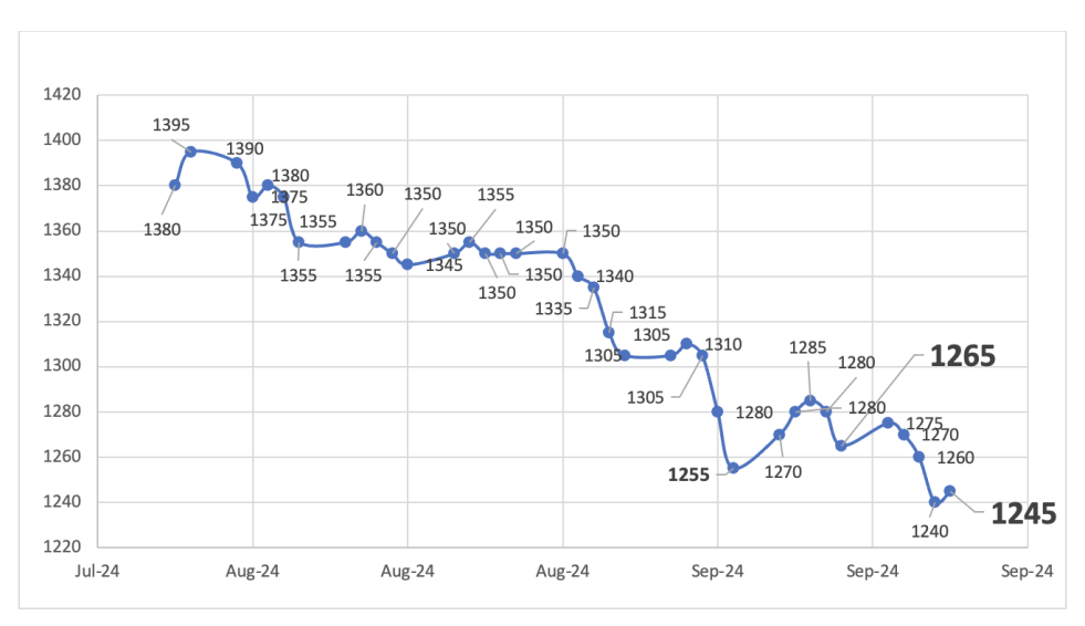 Evolución de las cotizaciones del dólar al 20 de septiembre 2024