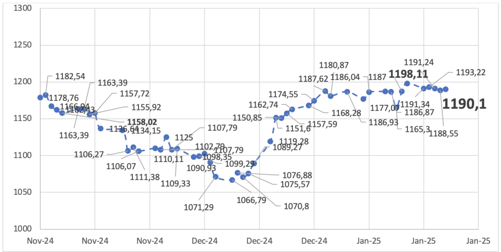 Evolución de las cotizaciones del dólar al 17 de enero 2025