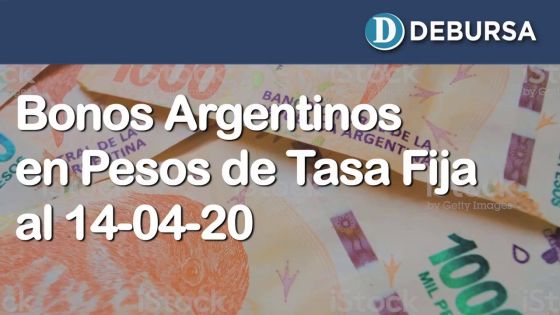 Bonos argentinos en pesos ajustados por Tasa Fija al 14 de abril 2020.