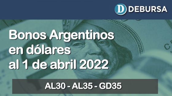 Análisis de los bonos argentinos emitidos en dolares al 1ro de abril 2022