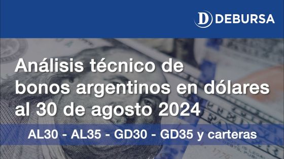 Análisis técnicoa de los bonos argentinos en dólares al 30 de agosto 2024