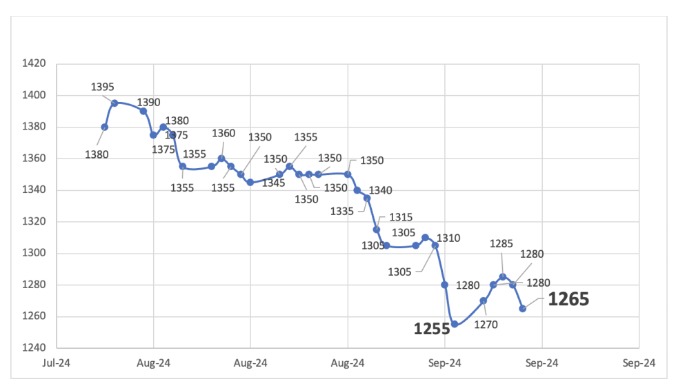 Evolución de las cotizaciones del dólar al 13 de septiembre 2024