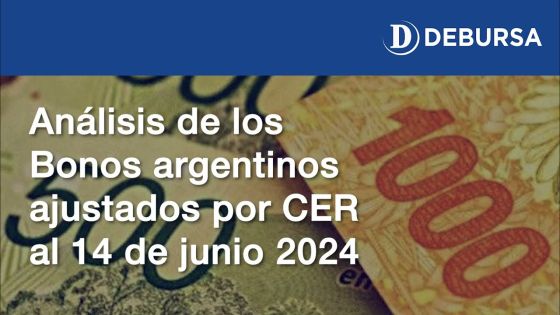 Bonos argentinos en pesos ajustados por CER al 14 de junio 2024