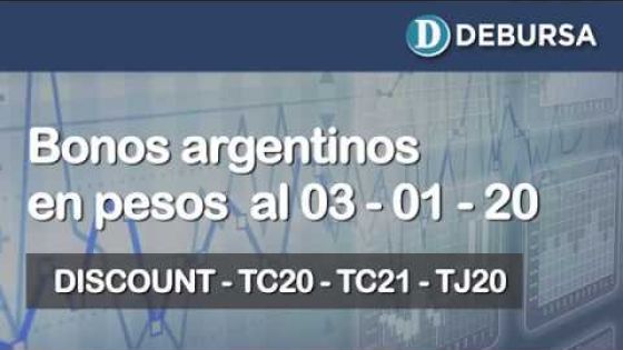 Bonos argentinos emitidos en pesos al 3 de enero 2020