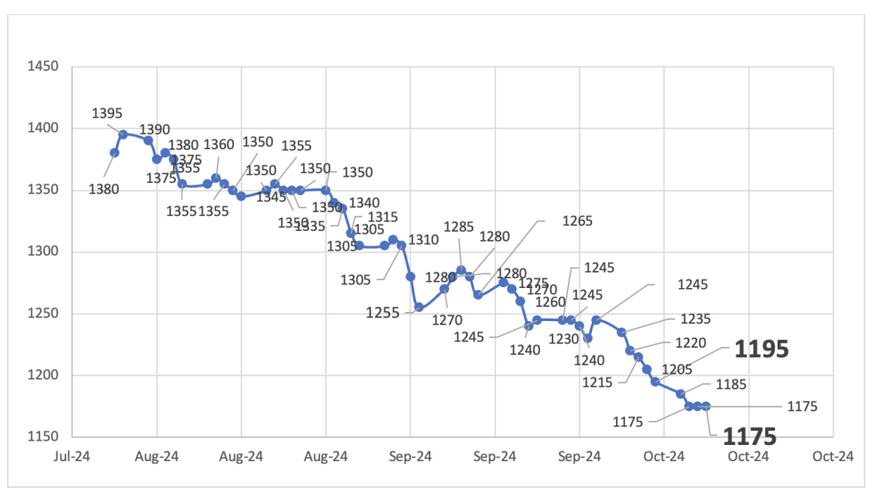 Evolución de las cotizaciones del dólar al 11 de octubre 2024